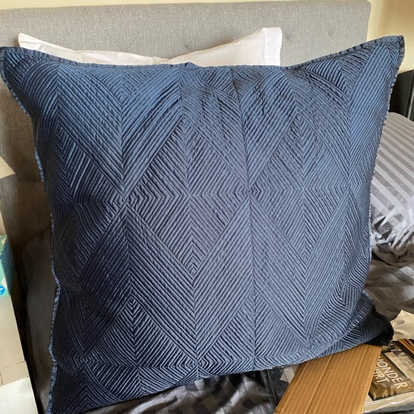 Wamsutta Bliss Euro Shams in Navy (2) - Picture 2 of 3